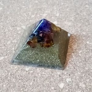 Small handmade OOAK Amethyst Resin Pyramid